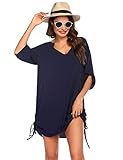 Balancora Damen Strandkleid Strandponcho Kurz Bikini Cover Ups Sommerkleid Sommerkleid Freizeitkleid für Urlaub und Strand NB_L