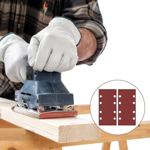 20 Stück Schleifpapier Set, Schleifblatt Set, 40/60/80/100/120/150/180/240/320/400 Körnung Rechteckiges Schleifpads, 8 Löcher Schleifpapier für Schwingschleifer, für Bosch Schleifer