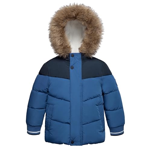 Rokka&Rolla Toddler Boys' Water-Resistant Sherpa Fleece Lined Puffer Jacket Winter Parka Coat