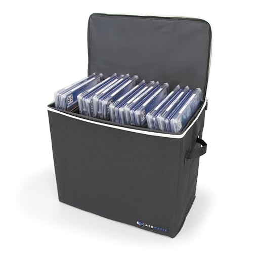 CASEMATIX Graded Comic Book Storage Bin Protective Organizer Case Fits 28 CGC Graded Comics Pro Collector Edition with 3 Internal Dividers Built-In Zipper Carry Handles & Stackable Design