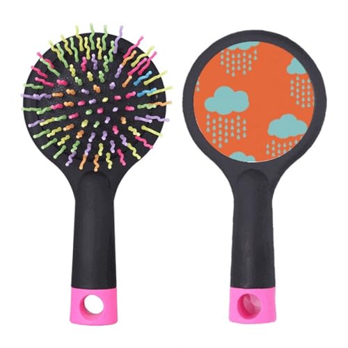Brosse à cheveux démêlante Cloud Rain Drip orange anti-nœuds sans douleur