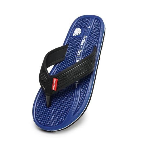 Image of Ortho + Rest Doctor Orthopedic Slippers for Men | Anti-Skid Flip Flops with Acupressure Massage Footbed | Extra Soft and Comfortable Doctor-Recommended Chappal for Pain Relief