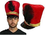 Band Major or Toy Soldier Hat Costume, Red Black, One Size