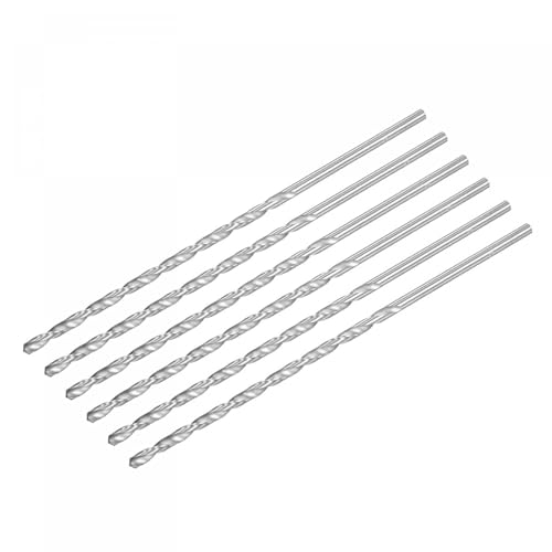 TA-VIGOR 6Pcs 4mm Extra Long Twist Drill Bits, 160mm Length High-Speed Steel HSS Straight Shank Spiral Drill Bits for Wood Metal Aluminum Plastic