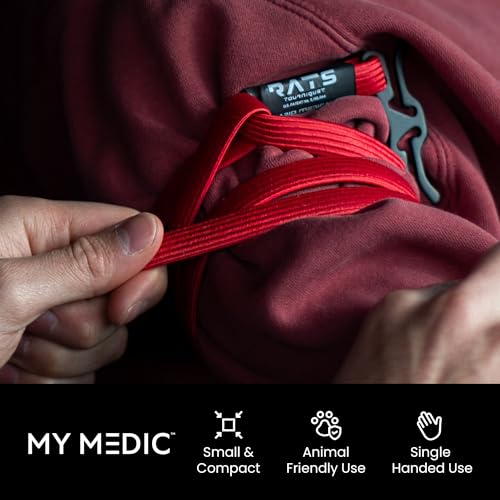 my medic - rats tourniquet system quick-apply emergency tourniquet first aid survival gear compact amp versatile hemorrhage control medical tool - hi-vis red