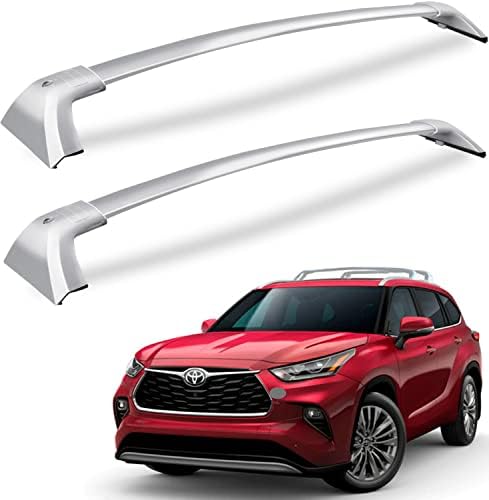 Heavy Duty 260lbs Lockable Cross Bars Roof Racks for Toyota Highlander XLE Limited Platinum Hybrid 2020-2022, Silver Aluminum Crossbar Anti-Theft Metal Lock Keys Non-Corrosion