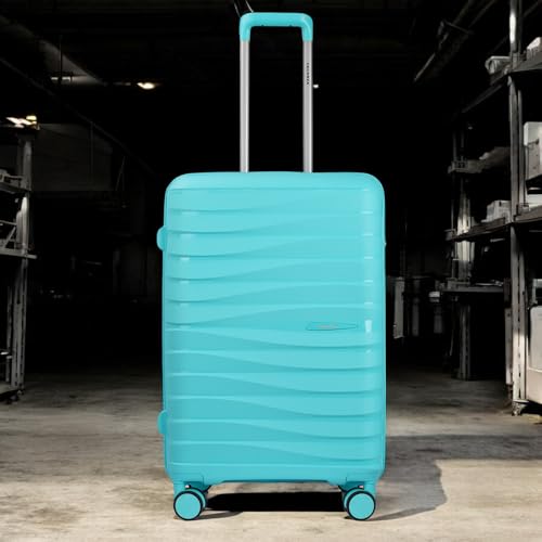 Image of Vacanza Series 2 Polypropylene Unbreakable Hard-Sided Check-in Luggage Trolley Bag with TSA Lock | Light Blue 65 cm