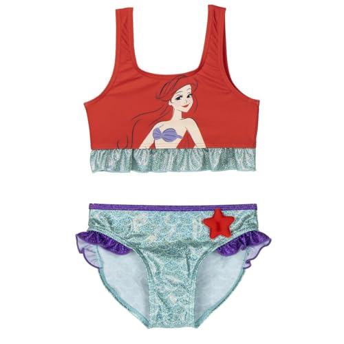 CERDÁ LIFE'S LITTLE MOMENTS Infantil de La Sirenita Bikini de Dos Piezas para bebés y niños pequeños, Naranja y Verde, 4 años
