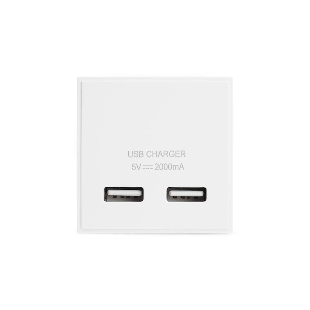 Soho Lighting White Usb Charger 2 Gang Em-Euro Module