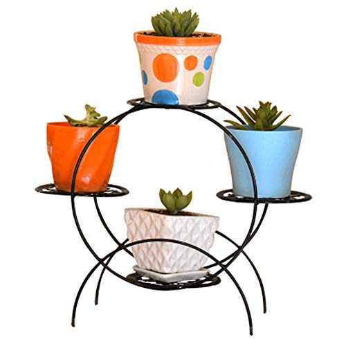 WAJI European multi-layer wrought iron flower stand floor pot rack indoor living room balcony succulent plant shelf-1