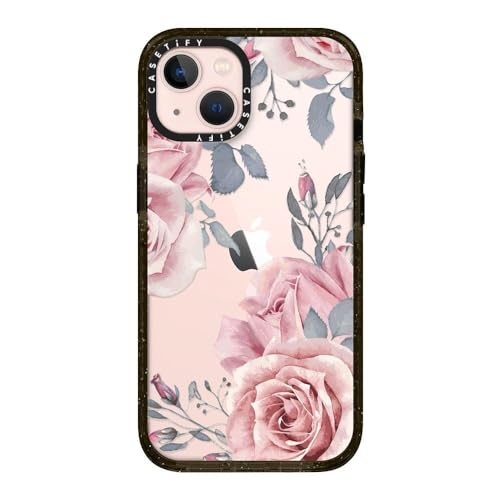 CASETiFY (�P�[�X�e�B�t�@�C) �C���p�N�g�P�[�X iPhone 13�p [6.6�t�B�[�g�̗����ɑ΂���ی�] - Stop and Smell The Roses - �N���A�u���b�N