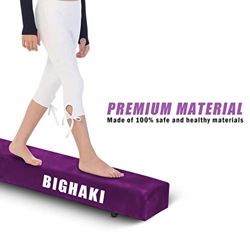 Folding Balance Beam 8FT, Floor Gymnastics Equipment for Gymnast Kids Adults, Non Slip Rubber Base, Professional Gymnastics Beam for Home Training(Purple)