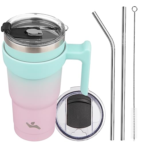 Image of Konokyo 20 oz Tumbler with Handle and Straw, Insulated Travel Mug