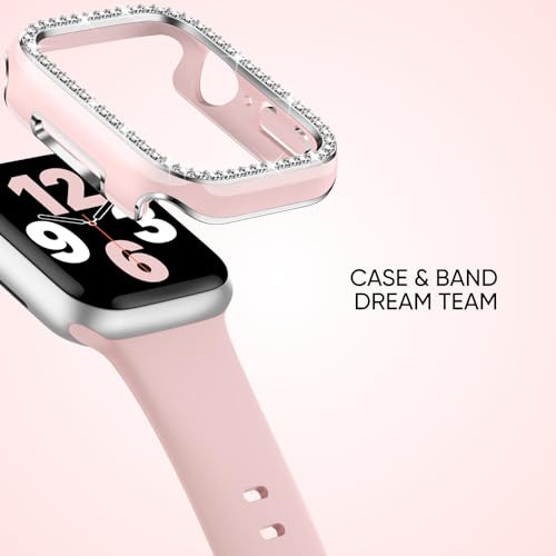 Image of Adorique 3-in-1 Compatible for Apple Watch Band 40mm 41mm 42mm 44mm 45mm 46mm, Soft Silicone Sport Strap for iWatch Series SE 10 9 8 7 6 5 4 3