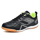 lzqpearl scarpe da calcio, scarpe da futsal unisex, antiscivolo scarpe da calcetto indoor strada, ic/in scarpe da ginnastica piatte per bambini, ragazzi, ragazze e uomini adulti (42,black)