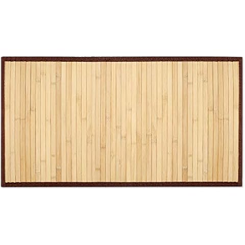 Navaris Bamboo Water-Repellent Bath Mat Cover