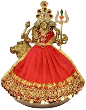 Navratri Special, MATA Rani Vastra, Devi MATA Poshak, Durga MATA Dress, Radha Rani Poshak for Standing Idol, Made of Silk Cloth Red, 5 Inches