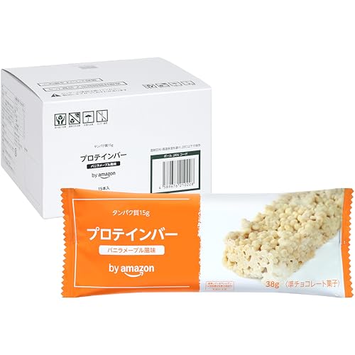 by Amazon プロテインバー バニラメープル風味 15本入り