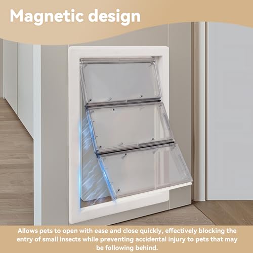 3-Panel Airseal Pet Door Replacement Flap,4 Durable Spare Rubber Strips,Compatible with Ideal Pet Product 10.25\"x15.75\" Extra Large Pet Door,Easy Installation