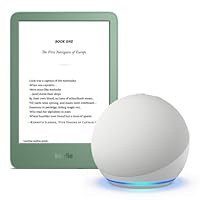 New Amazon Kindle (2024 release) Matcha and Echo Dot (5th Gen) Glacier White