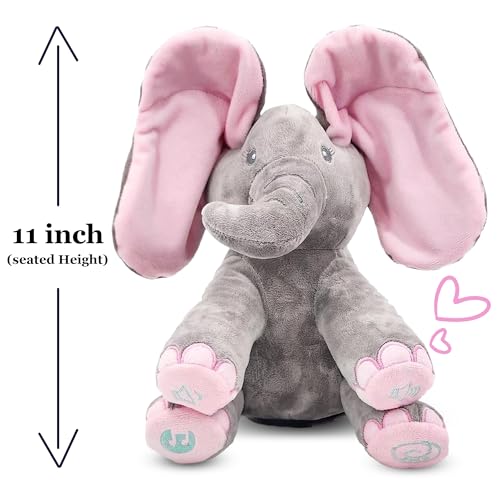 Image of Dimple Ella Elephant Animated Plush Singing Elephant With Peek-A-Boo Interactive Feature