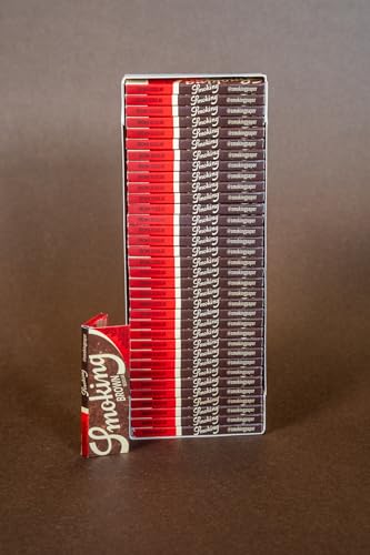 Smoking - Papel de fumar - Smoking Brown Regular - Papel para liar marrón sin blanquear - 35 librillos de 60 hojas - 69x37 mm - Combustión lenta - Goma natural vegetal