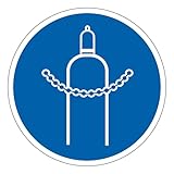 M164 - Chaînes obligatoires pour bouteille de gaz - Panneau et Signalétique d'obligation - Dimensions au choix - Norme ISO 7010