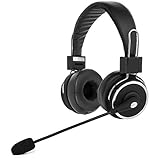 Blue Tiger Dual Elite Wireless Bluetooth Headset - Premium Noise Cancelling Headphones with No Wires - Ideal Driving, Gaming and Music Accessories - 50 Hour Talk Time - Black