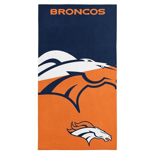 Northwest NFL Denver Broncos Microfiber Beach Towel, 30 x 60 Inches – Quick Dry, Sand Resistant, Lightweight, Highly Absorbent, Incisor Design