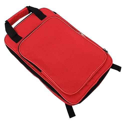 ibasenice Drum Pouch Zipper Sturdy Holder Bag for Drumsticks Mallets Accessories Red