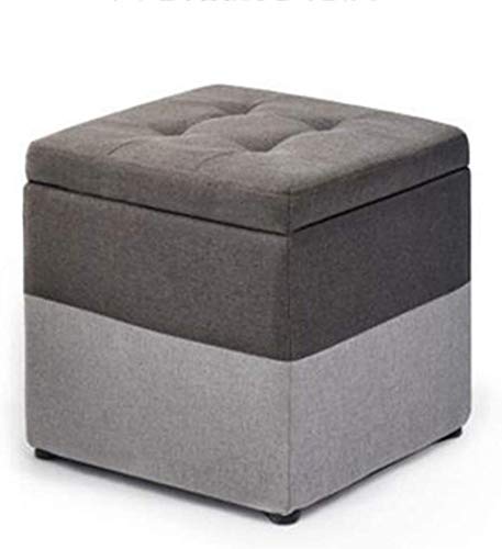 Boîte de rangement pouf gris et coussin de salon carré