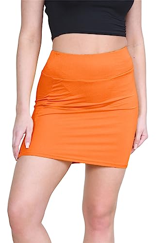Minifalda bodycon ceñida de cintura alta falda de tubo corta de punto elástico para mujer