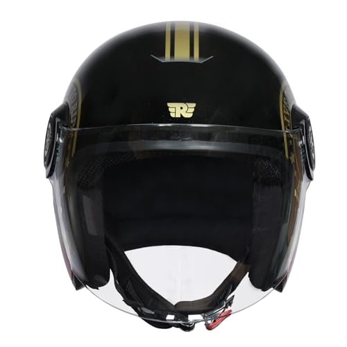 Image of ROYAL ENFIELD Copter Live to Ride Open FACE Helmet Black & Gold L