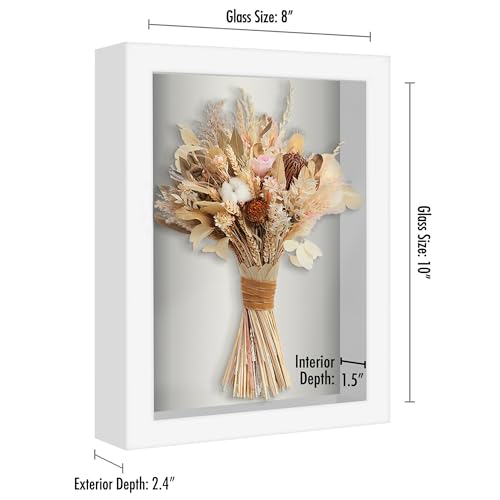 Cadre vitrine blanc 20x25 cm Americanflat pour protéger et exposer vos objets en relief - 3