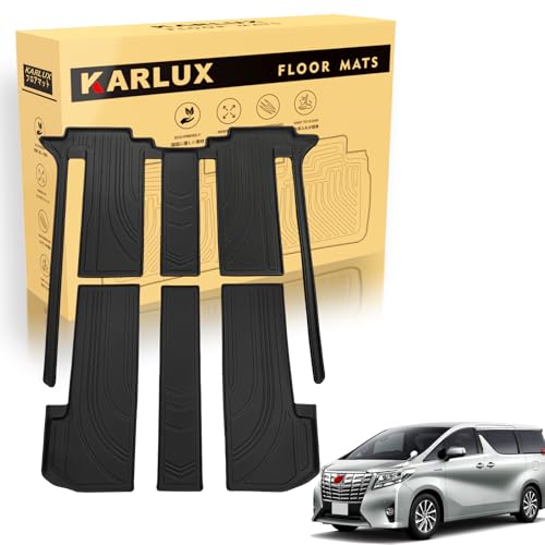 KARLUX トヨタALPHARD アルファード/ヴェルファイア 30系 7人乗り車専用の2-3列目フロアマット&ラゲッジマット。3Dカーマットは防水・防滑・防汚でTPE素材製。ALPHARD アルファード/ヴェルファイア 30系 7人乗り車に最適化された
