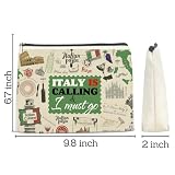 Nurawo Italy Travel Gifts Makeup Bag Cosmetic Bags for Women Italy Is Calling I Must Go Makeup Pouch With Zipper Organizer Bag Travel Souvenirs Gift