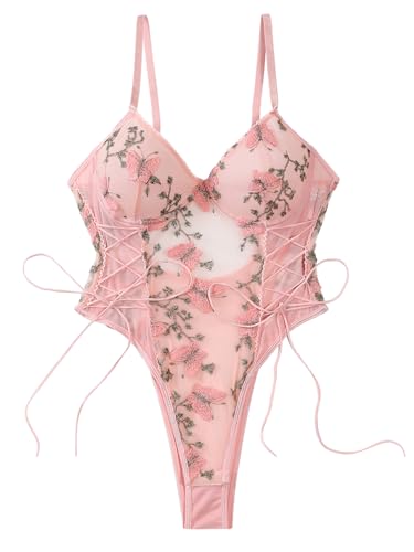 Body transparent à laçage réglable résolvant l'inconfort des teddy lingerie classiques