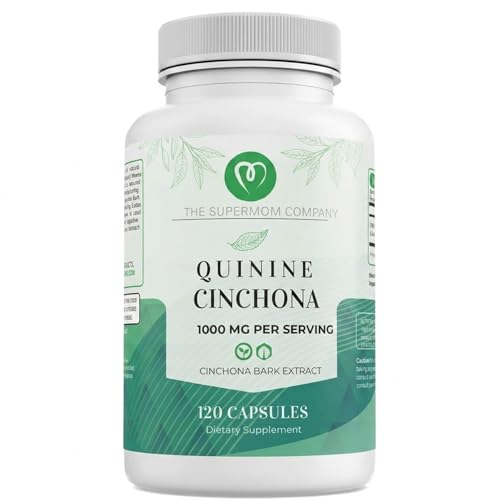 The Supermom Company Quinine Cinchona Bark Extract 1000 mg Herbal Supplement for Muscle & Leg Cramp Relief Digestive Support & Immune Health 120 Capsules Non-GMO Made in USA
