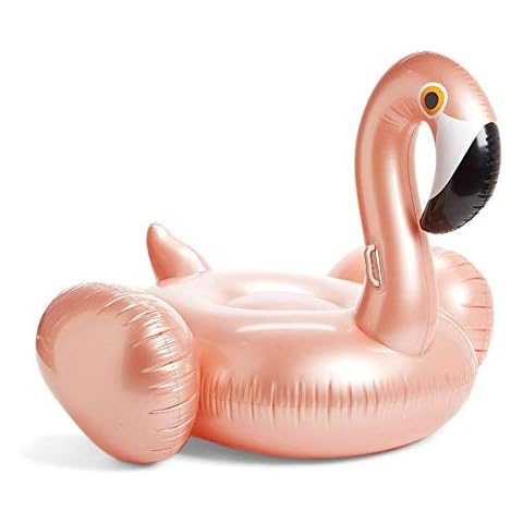 Ynredee Flamingo Pool Float,Inflatable Swimming Pool Raft Ride on Pool Lounger Water Toy For Fun (Rose Gold) Cover