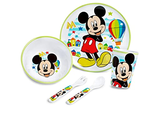 Lulabi Mickey Simply Set 5 Pezzi Bimbo, Melamina