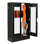 Play Platoon Storage Rack Locker for Nerf Gun Storage & Nerf Accessories - 34x18 in. Wall Mount Organizer & Display, 5 Toy Gun Holder for Wall with Magnetic Doors & Acrylic Window