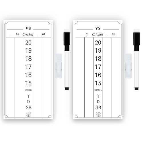 DIMBOI 2 Pcs Dry Erase Darts Scoreboard, Dart Scoreboard PET Stickers for Broken Stain Replacement, Cricket, and 01 Dart Game