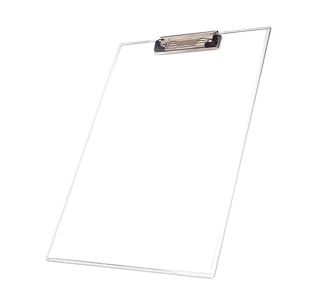 Amazon Brand Umi Acrylic Transparent Clipboard Exam Pad, Unbreakable
