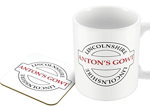 Anton's Gowt - Lincolnshire Place Name - Mug and Coaster Set by Victorian Print