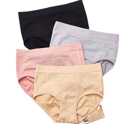 Women Cotton Mid-Rise Panties Pack of 4 | Soft Stretch Breathable Bikini Underwear | Comfortable Innerwear (Purple Combo)| Freesize-image-48