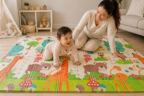 Image of WENGTY Extra Large Reversible Baby Play Mat, BPA Free Learning & Crawling Foldable Foam Mat (150X200 CM 8MM Thickness) (Alphabet)