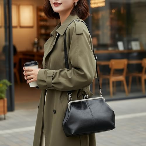 Bolso bandolera con cierre Kiss Lock para mujer miniatura 3