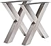 Produktbild Design Tischgestell Edelstahl X Kreuz Kreuzgestell Tux 303 690x700 mm Rohr 80x80 mm