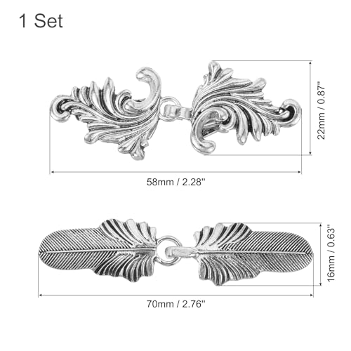 Image of uxcell Vintage Sweater Clips, Cape Cloak Clasp Retro Cardigan Clips Shawl Collar Clasp Dress Shirt Brooch Clip