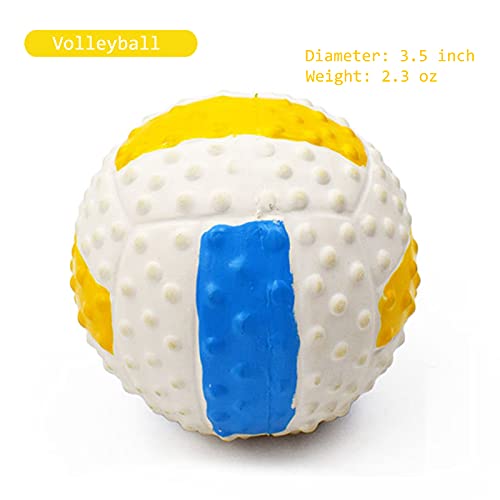 T'chaque Squeaky Dog Toys, Natural Latex Rubber Dog Balls, Soft, Bouncy & Durable For Small Medium Dogs Puppy Interactive Chew Sound Fetch Play Dog Squeaky Toy Ball, Set Of 4, M #TOP3
